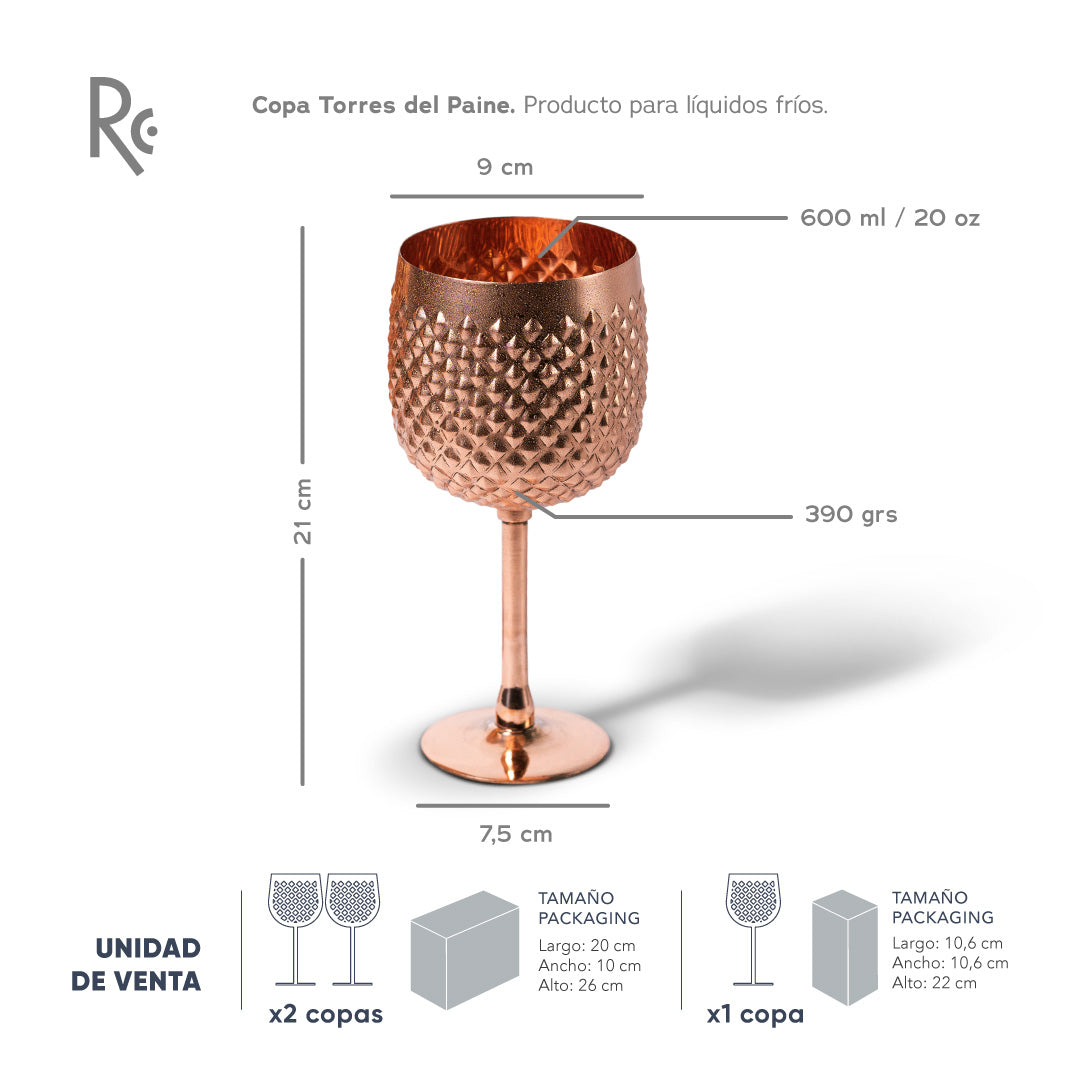 Copa cobre regalo especificaciones