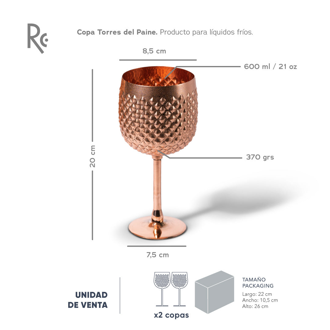 Copa cobre regalo especificaciones
