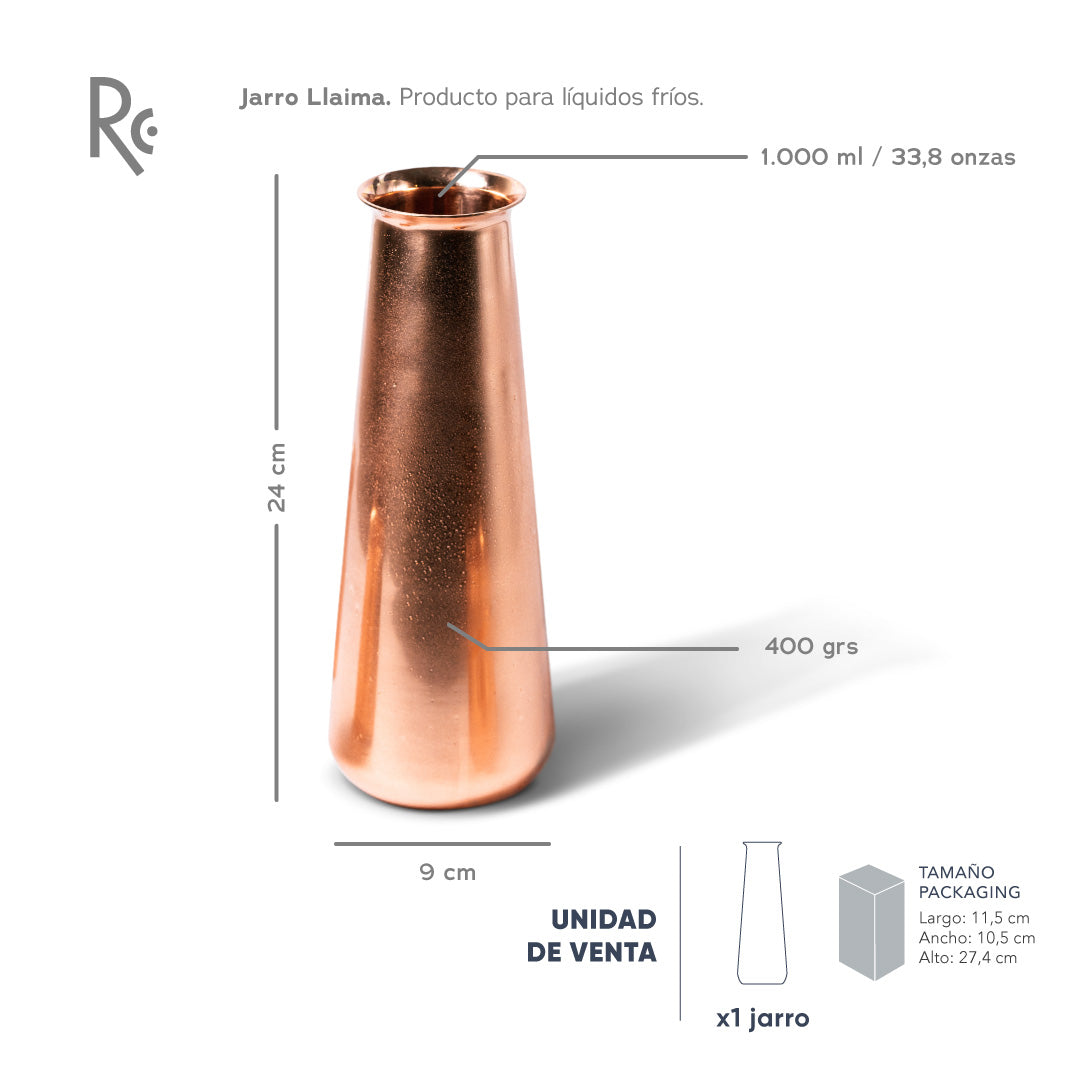 Jarro cobre especificaciones