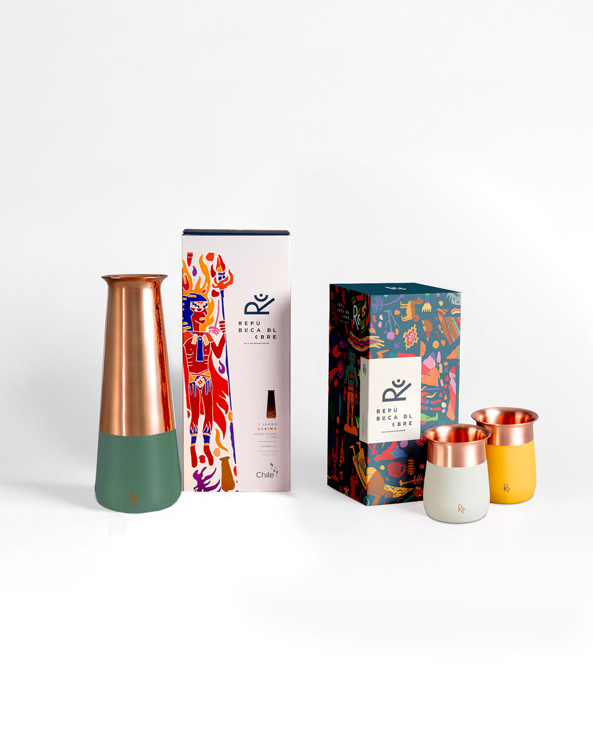 Pack 2 Vasos Cachai Colores - + Jarro Llaima Color