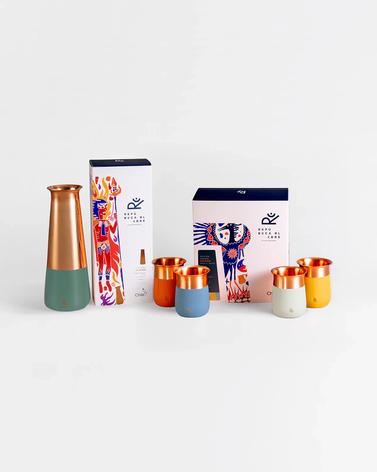 Pack 4 Vasos Cachai Colores - + Jarro Llaima Color