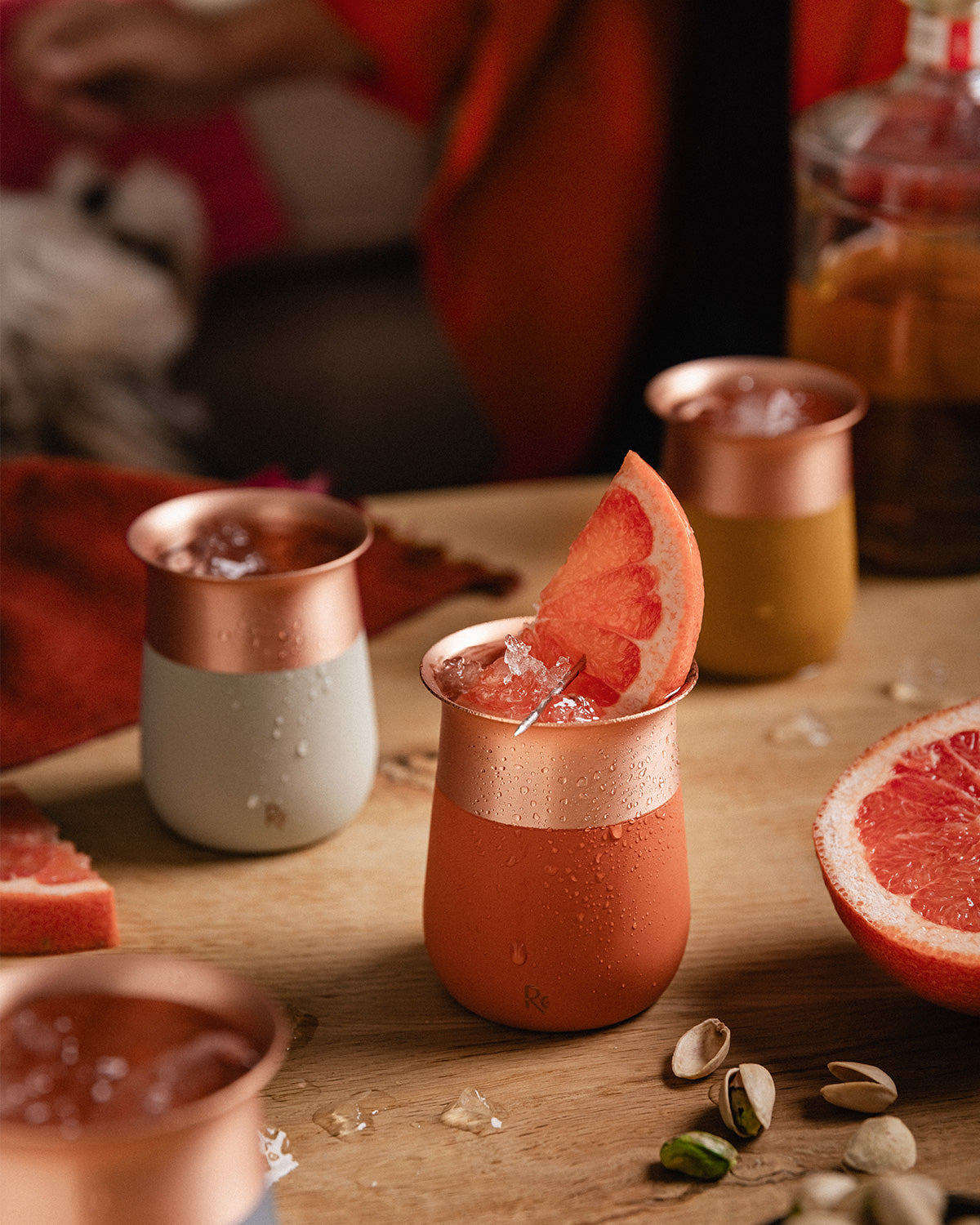 Vaso cobre color regalo junta