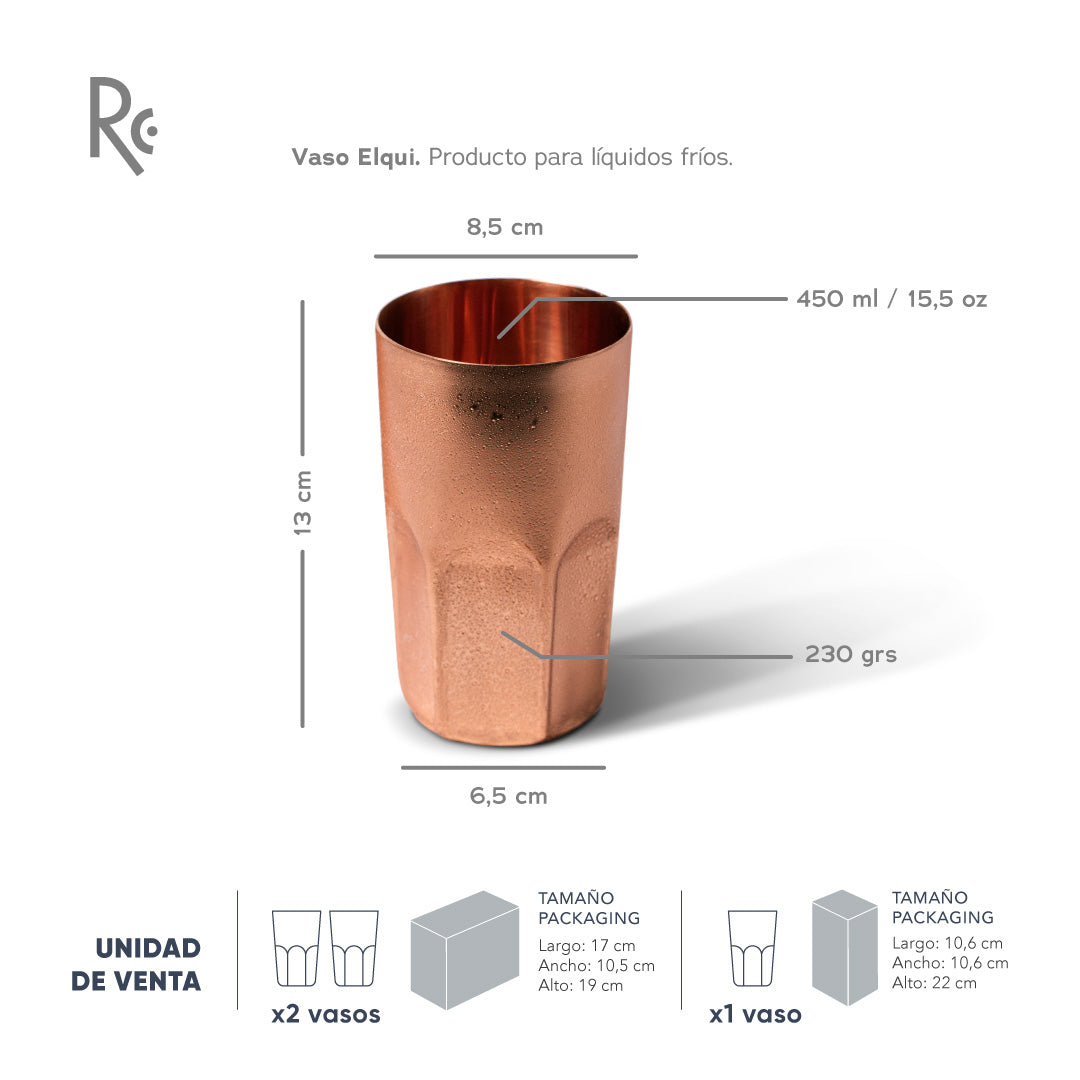 Vaso cobre elqui especificaciones