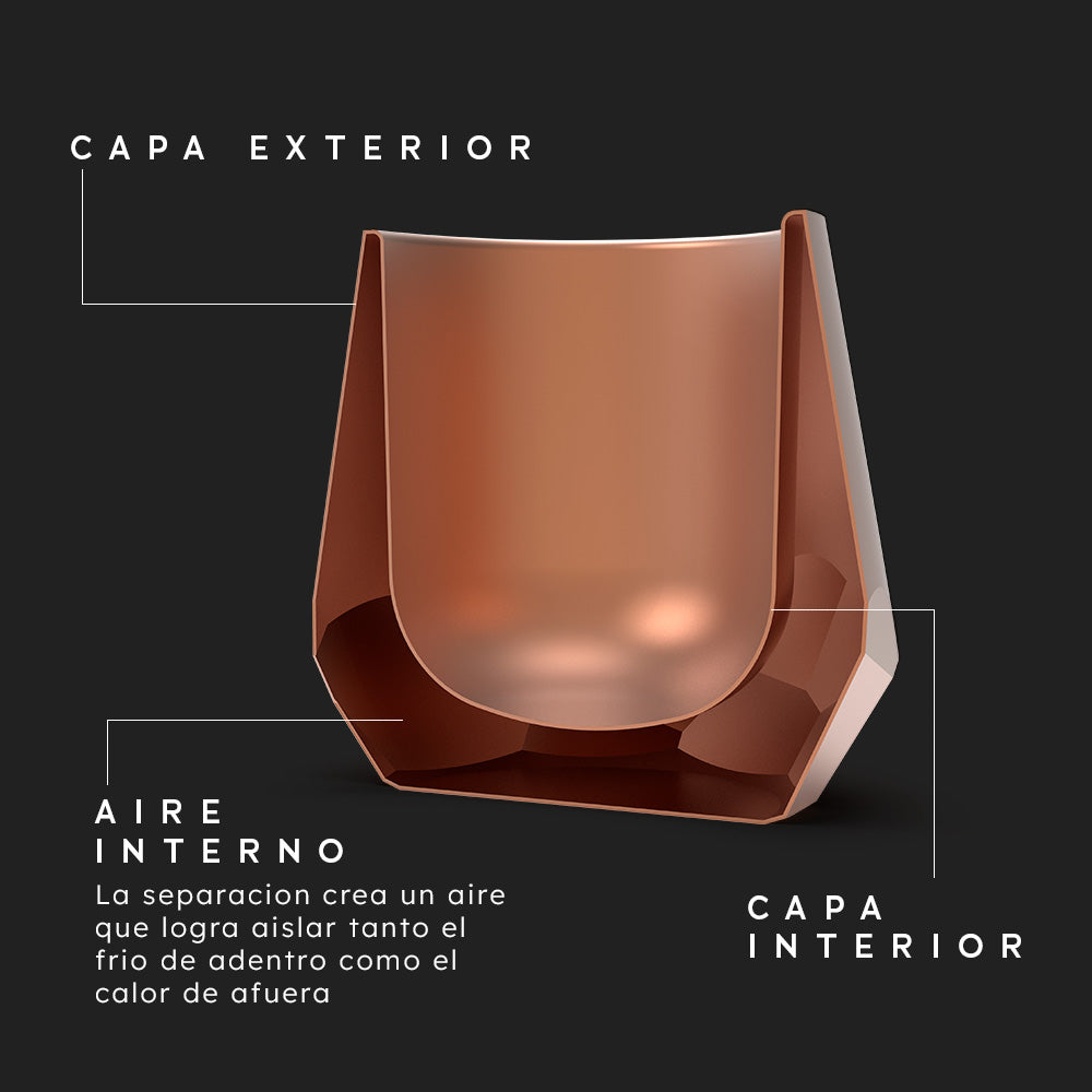 Vaso cobre regalo whisky doble pared