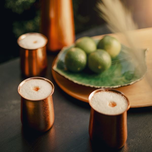 Vaso y jarro cobre regalo pisco sour