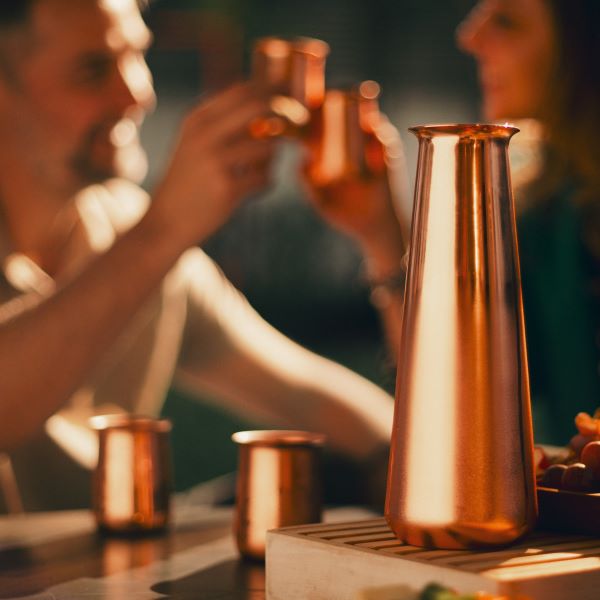 Vasos y jarro cobre regalo pareja