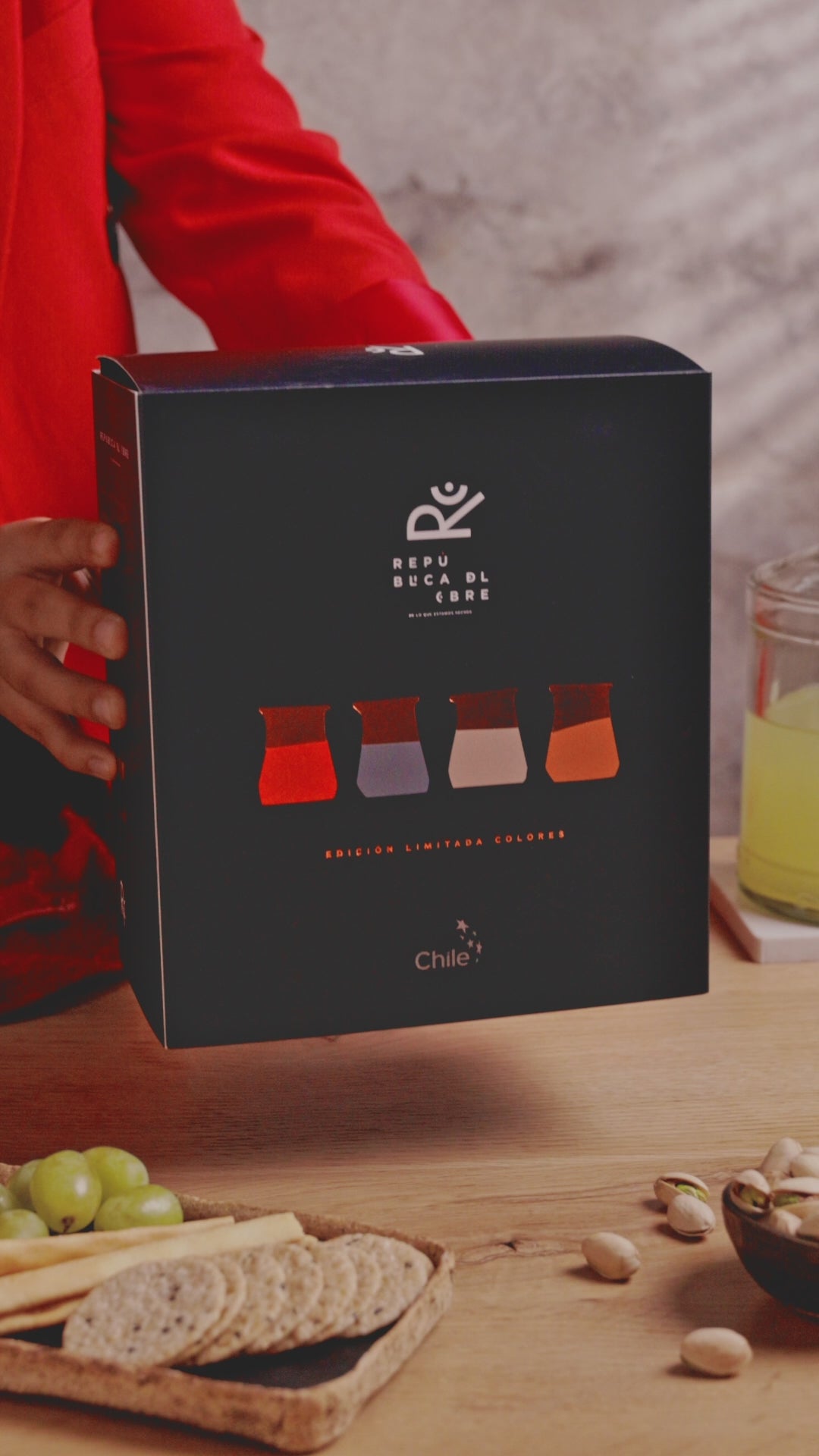 vaso cobre color lifestyle unboxing
