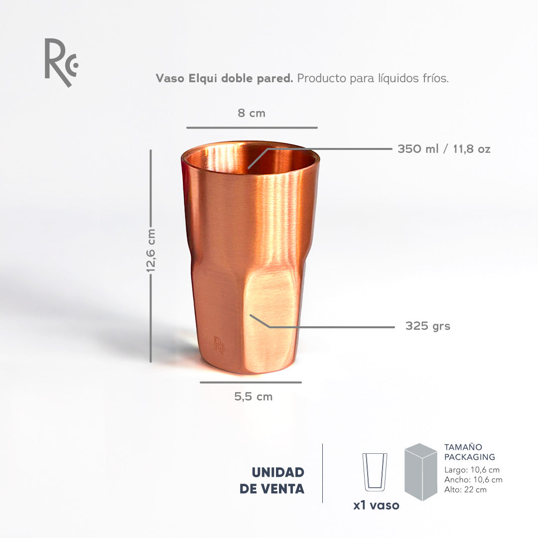 vaso cobre doble pared especificaciones