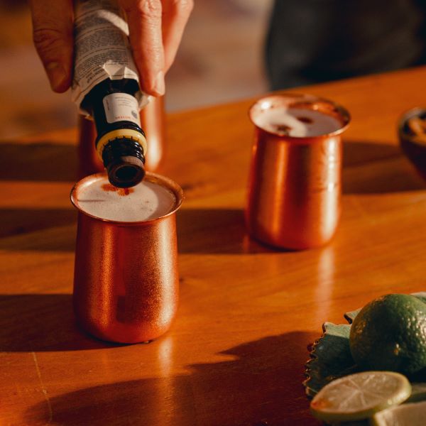 vaso cobre regalo preparacion pisco sour