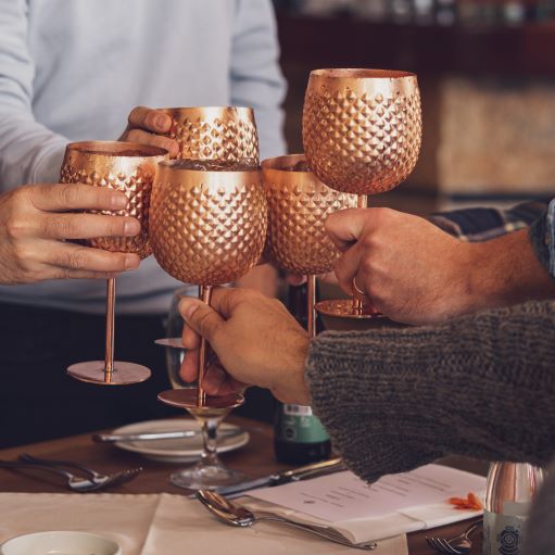 Copa cobre regalo brindis amigos