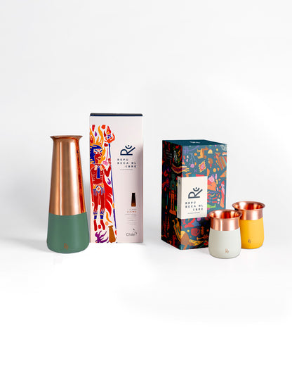 Pack 2 Vasos Cachai Colores - + Jarro Llaima Color