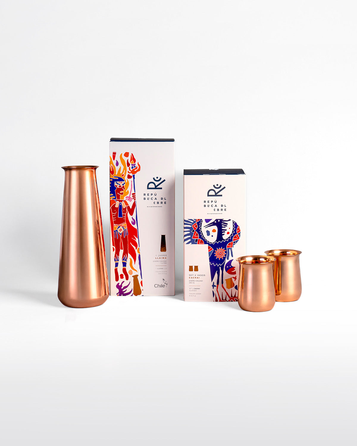Pack 2 Vasos cobre Cachai - Jarro Llaima