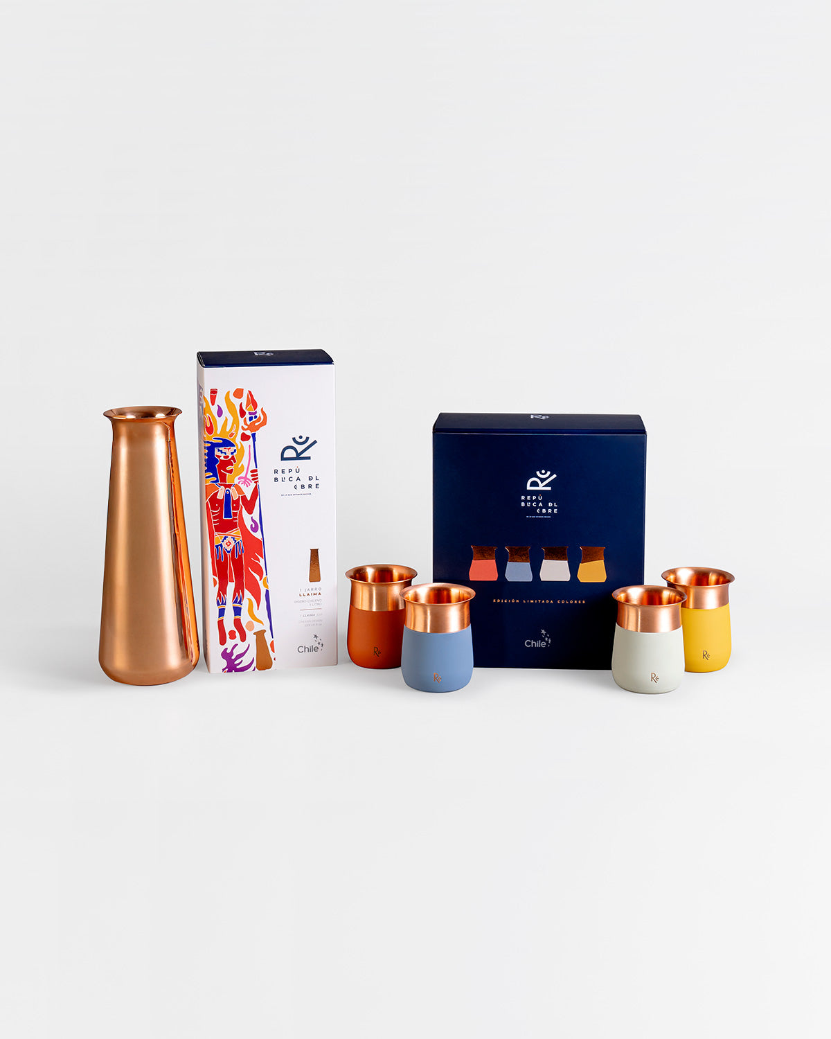 Pack 4 Vasos cobre Cachai Colores - + Jarro Llaim