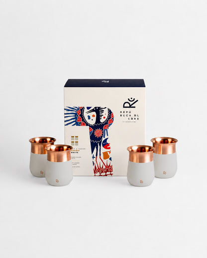Vaso Cobre Cachai Black & White - Set 4