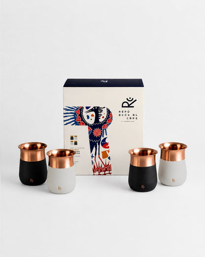 Vaso Cobre Cachai Black & White - Set 4