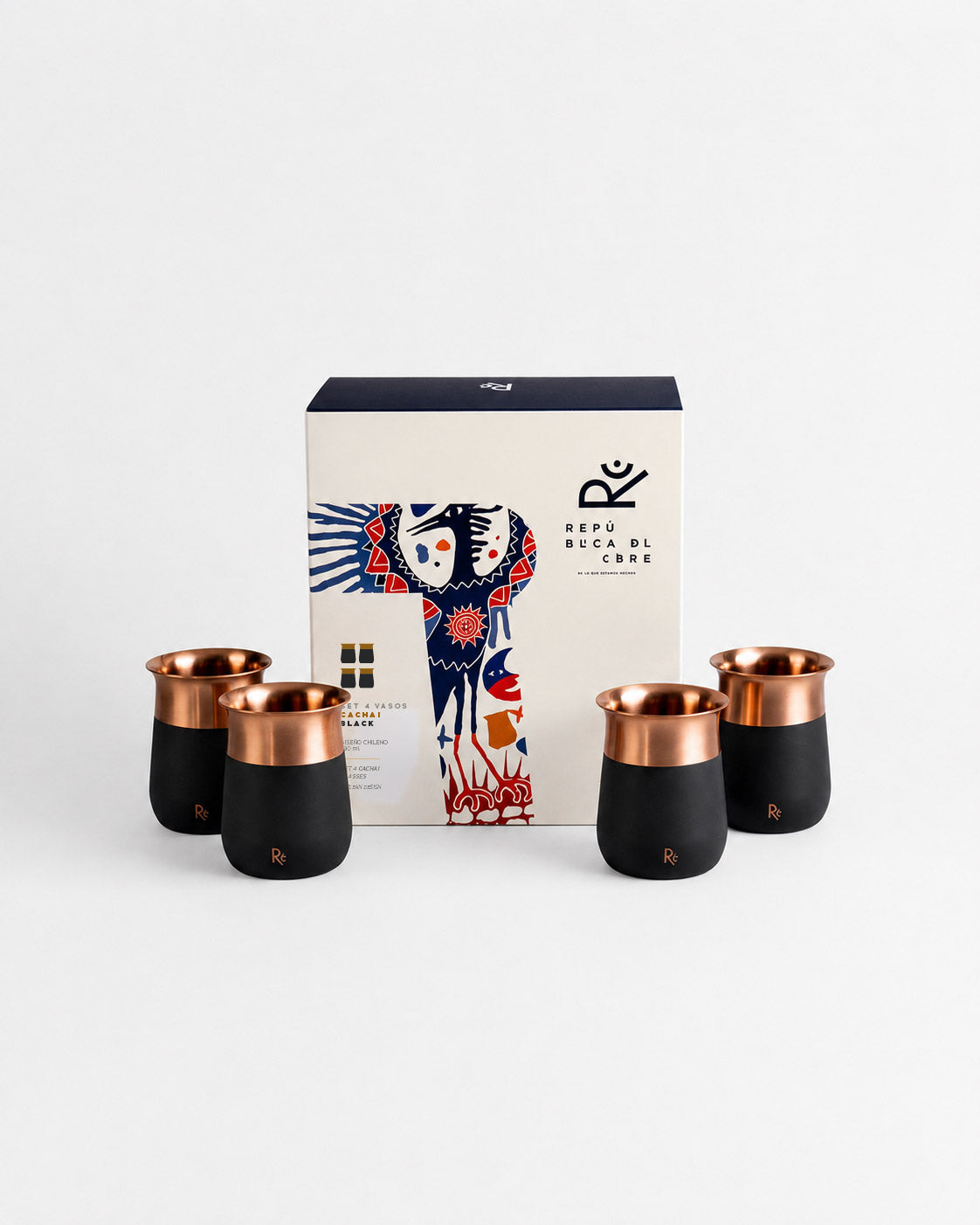 Vaso Cobre Cachai Black & White - Set 4