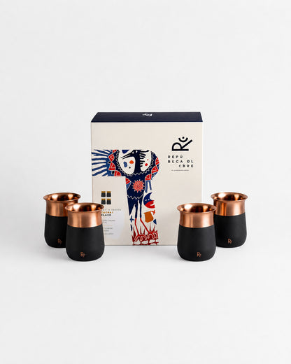 Vaso Cobre Cachai Black & White - Set 4