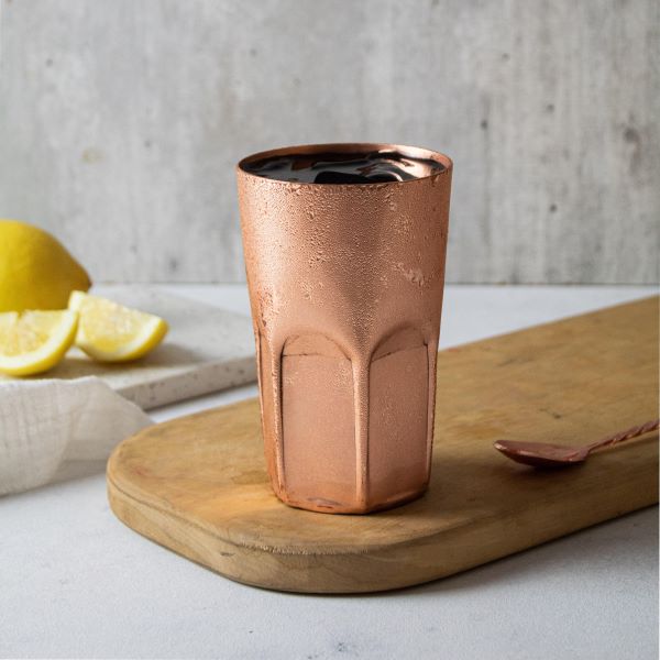 Vaso cobre regalo piscola limon