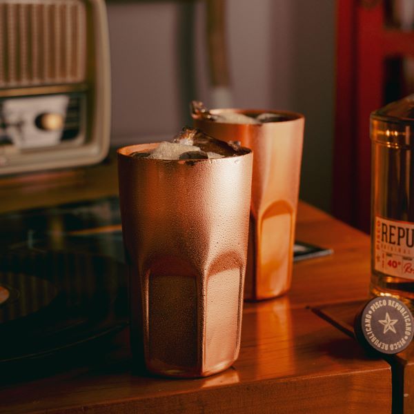Vaso cobre regalo piscolero