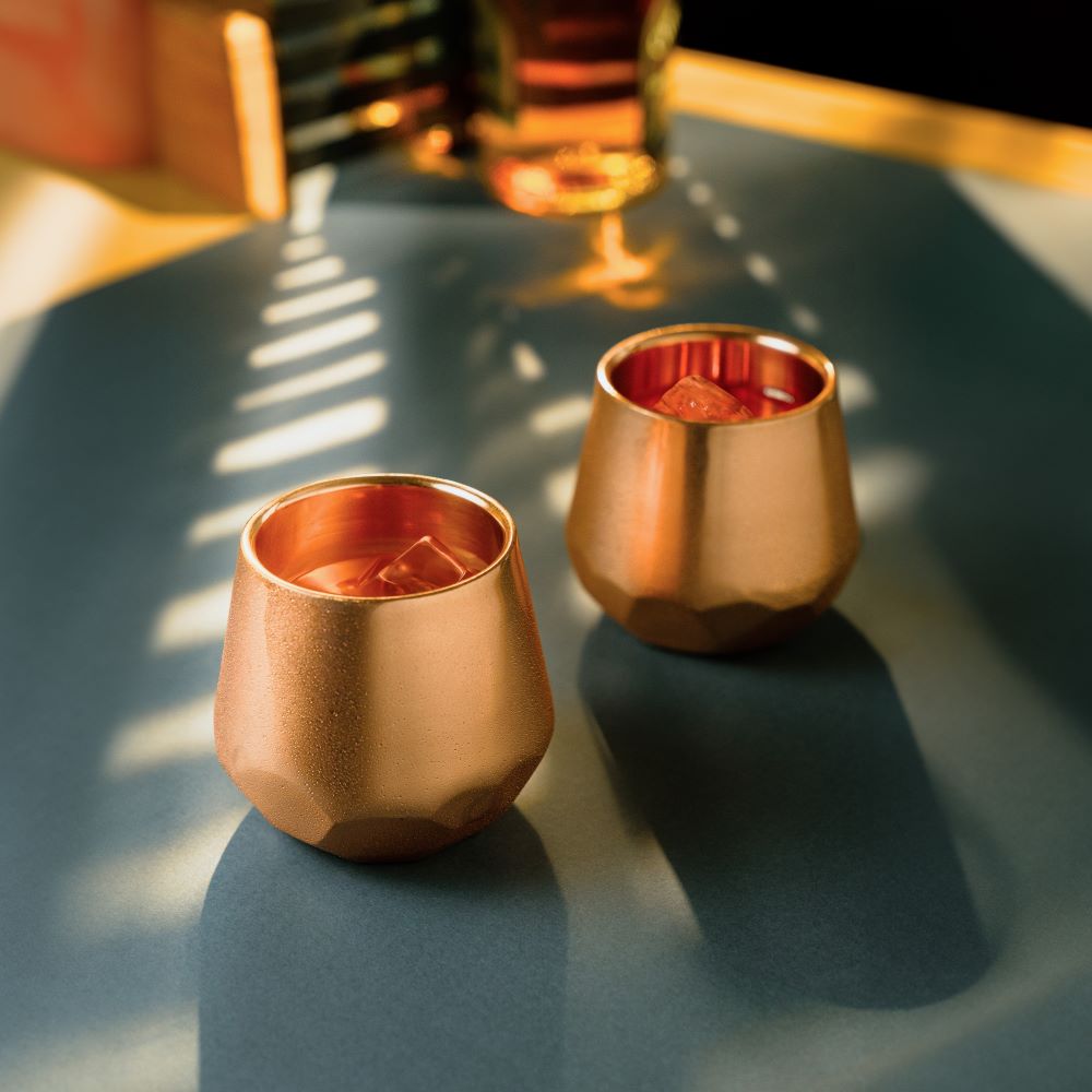 Vaso cobre regalo whisky servido